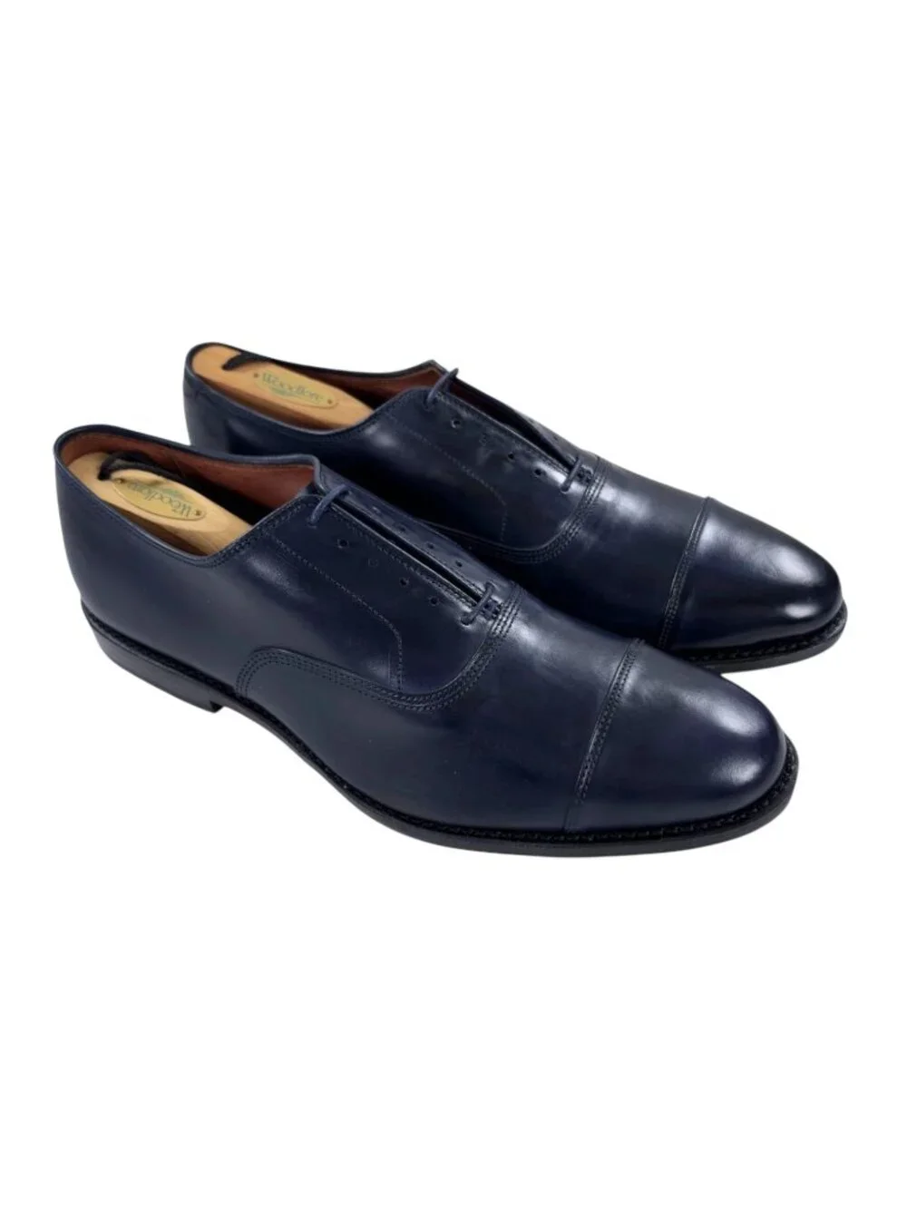 Allen Edmonds Park Avenue Cap-toe Oxford Dress Shoes Mens Size 11 D Navy NEW
